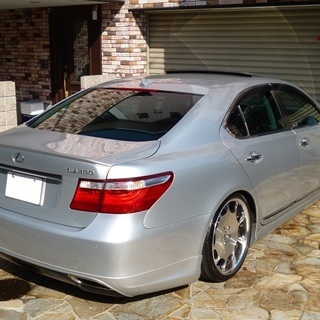 検査32年3月LS460 WORK20インチアルミ/エアサスコントローラー/サンルーフ/社外エアロ/純正HDDナビ/マークレビンソン/黒革/ビルトインETC/の画像