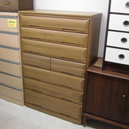 7段タンス ベージュ 木目調 大容量 茶系　整理タンス チェスト 札幌市西区西野