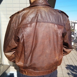 皮ジャン ヴィンテージ レザー ジャンパー Newzealand製 超レア品の画像