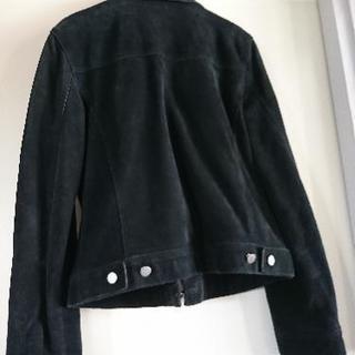 牛革 ブラック ジャケットの画像
