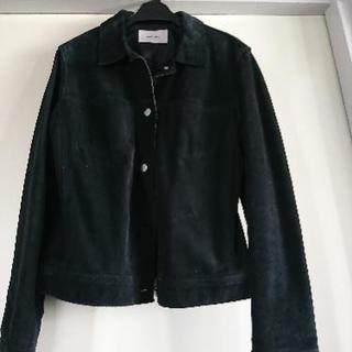 牛革 ブラック ジャケットの画像