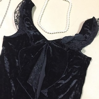 11号【新品】ベルベットドレス パーティードレス ブラックの画像