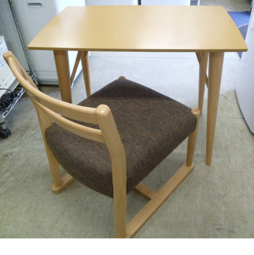 2人掛けダイニングセット 天然木使用！机 デスク チェアセット（椅子は二脚あります。） 南12条店