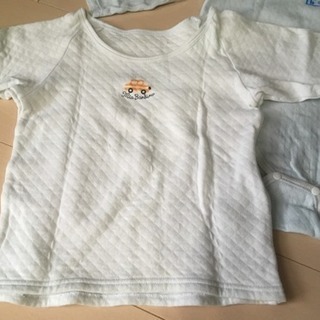 ag104_値下げ🎵キルティング3枚セット☆長袖ボディスーツ80センチ２枚、95センチ長袖シャツの画像