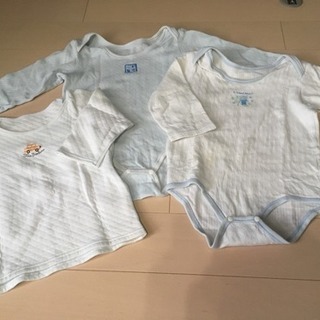 ag104_値下げ🎵キルティング3枚セット☆長袖ボディスーツ80...