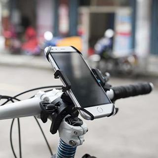 YIEASY 自転車ホルダー スマホホルダ 自転車/バイク用スタンド 携帯ホルダー マウントキット クリップ式ホルダー GPSナビ 360度回転 二重保護 脱落防止 多機種対応 1枚保護シリコンバンド付き (黒)の画像