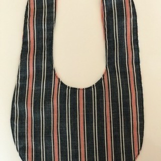 ハンドメイド‼️スタイ よだれかけ★リバーシブル★コットン★ストライプ＆車★未使用品の画像