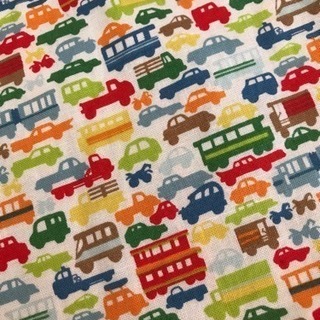 ハンドメイド‼️スタイ よだれかけ★リバーシブル★コットン★ストライプ＆車★未使用品の画像