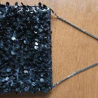 ブラック スパンコール バッグの画像