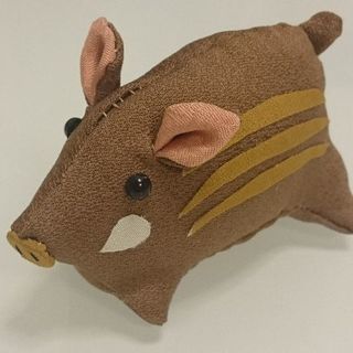 ちりめん細工で作る「干支 亥🐗」の画像
