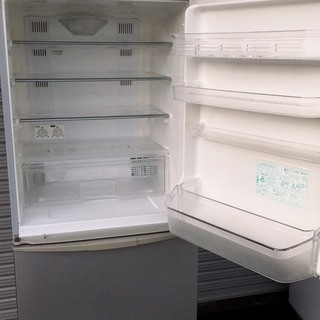 シャープ 両開 3ドア冷蔵庫 2010年 345L シルバー 市内配達無料 *H
