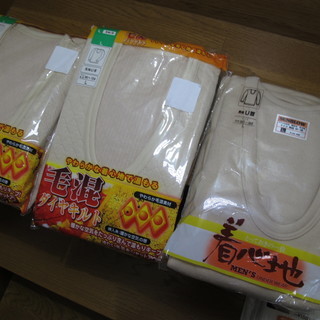 毛混　キルト　あったか肌着　長袖Ｕ首　Ｌサイズ　3枚セットの画像