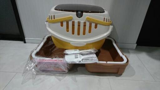 猫トイレ2個(未使用と2週間)\u0026キャリー