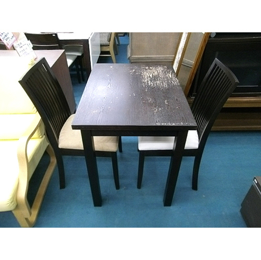 札幌【シャビーな2人掛けダイニングセット】幅80cm コンパクト シンプル 食卓テーブルセット 本郷通店