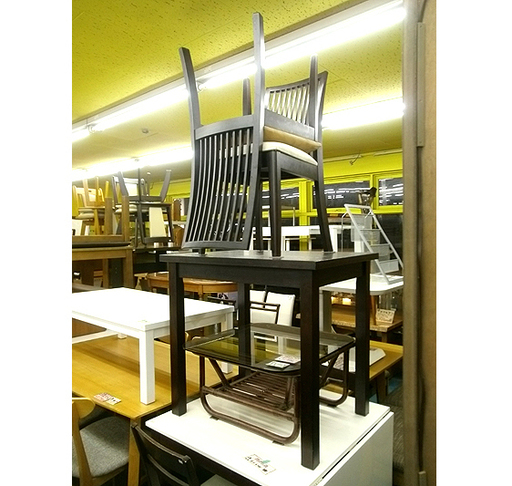 札幌【シャビーな2人掛けダイニングセット】幅80cm コンパクト シンプル 食卓テーブルセット 本郷通店