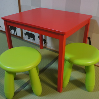 IKEA テーブル＆チェアセット　イケア MAMMUT 子供用ス...