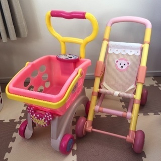 値下げ。ベビーカー、買い物カートのセットです。の画像
