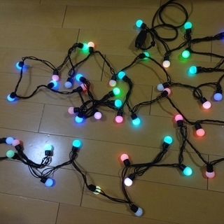 ★未使用★イルミネーション 50球 LED クリスマス ミックス色 カラフル Xmas Christmas X'masハロウィン 装飾電飾 赤白青黄色電球色 ライト light illumination 飾り ツリーの画像