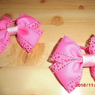 髪留め　リボン　ゴム ①の画像