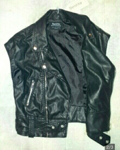新品 ZARA ベルシュカ Bershka♪ライダース ベスト ジャケット 革ジャン