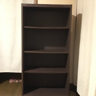 【無料】ダークブラウン本棚の画像