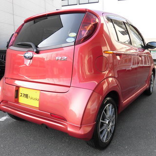 スマ軽　福岡　スバルR2　5速MT　1年無料保証・車検ほぼ2年付き・禁煙車　ベリーレッド185の画像