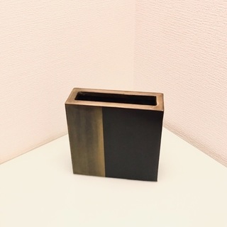 美品 フラワーベース (大塚家具) ゴールド×ブラック☆インテリ...