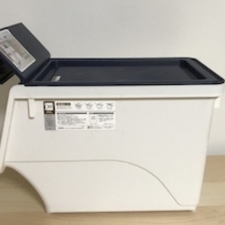 美品　おしゃれフラップストレージ（青）収納BOXの画像