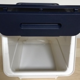 美品　おしゃれフラップストレージ（青）収納BOXの画像