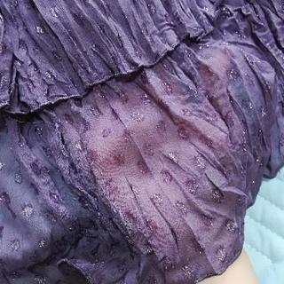 パープル ドレス 7号 36 紫 キラキラ シースルーの画像