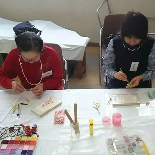 江戸つまみ細工　体験教室　よみうりカルチャー　の画像