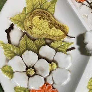 レトロ ポップ  アンティーク風 アメリカン お皿  フルーツ 裏ヒビの画像
