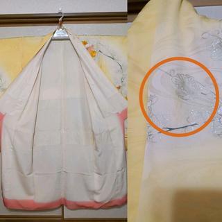 振り袖☆正絹 淡い黄色に雉子文様の画像