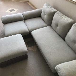 グレー L字型ソファ 3人掛け　北九州市から グレー L字型ソファ 3人掛け 北九州市から カウチソファ 3人掛け