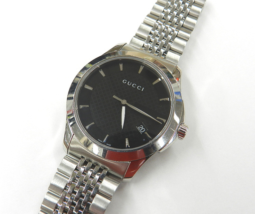 本物 グッチ メンズ 腕時計 Gタイムレス 126.4 YA126402 クォーツ GUCCI ウォッチ デイト 箱 コマ 等 付属有 ☆ PayPay(ペイペイ)決済可能 ☆ 札幌市 清田区 平岡