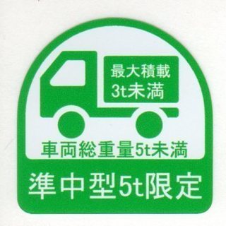 オリジナル　準中型５t限定　ヘルメットステッカー　35×35ｍｍの画像
