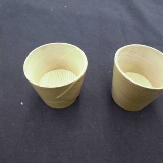 栗久 曲げわっぱ 酒器セット とっくり×1ぐいのみ×2 工芸品 　札幌　西岡店の画像