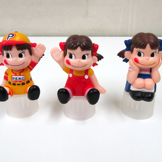不二家 ペコちゃん ボトルキャップ フィギュア 人形 3体セット