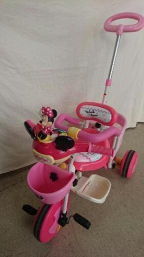 ミニーちゃんの三輪車 音鳴ります。押し棒でハンドル操作できます。