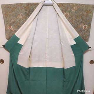 正絹袷縮緬小紋☆鼓草花文様の画像