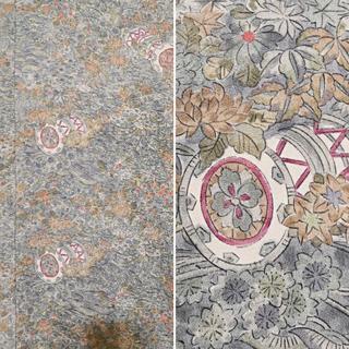 正絹袷縮緬小紋☆鼓草花文様の画像