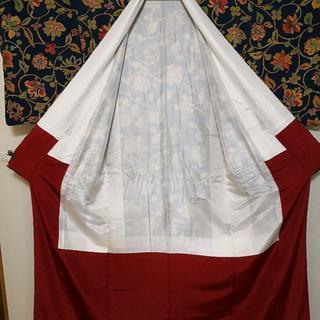 正絹袷小紋☆青に花蔦文様 丈長めの画像