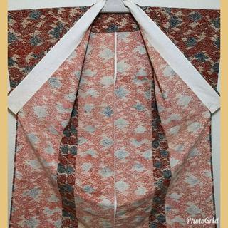 正絹縮緬単小紋☆型絵染の画像