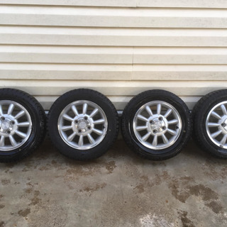 155/65R13 ブリザックVRX　2015年スタッドレスタイヤ　ラパン純正アルミホイール4本セット 中古の画像