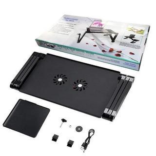 新品ノートパソコンスタンド PCスタンド パソコンデスク 冷却ファン付き 折りたたみ式 アルミ製 高さ調整(48CM18.8インチ（双扇風機）) の画像