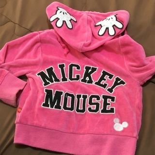 ベビードール パーカーミッキー80cmピンクの画像