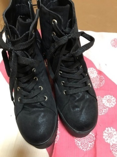 値下げ21日まで。ショートブーツ ＬＬサイズ 黒