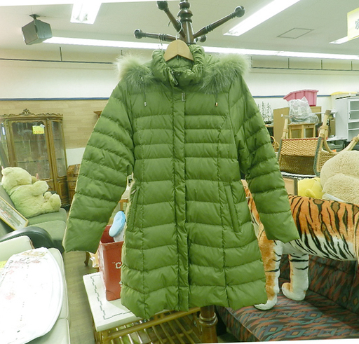 PayPay可 バルマン ダウンコート M 90㎝丈 レディース マスタードカラー ブルーフォックス ロング ダウン BALMAIN 札幌市 清田区 平岡