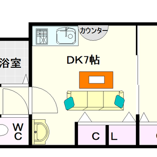 【ビジタル浪速12】4号タイプ！1ＤＫタイプ！保証人も保証会社も不要です☆の画像