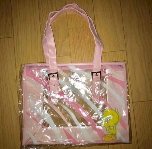 新品 トゥイーティー♪スケルトン 透明 プールバッグ トートバッグ 鞄